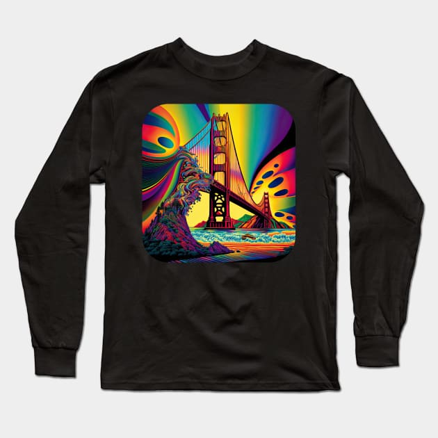 Golden Gate Bridge v3 (no text) Long Sleeve T-Shirt by AI-datamancer